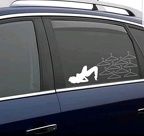 woman coathangers car sticker